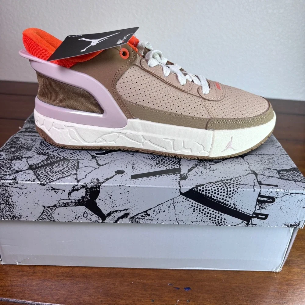 Jordan Day1 E.O. GS 6Y Dark Driftwood Orange EasyOn Sneakers FQ1306-200 NEW